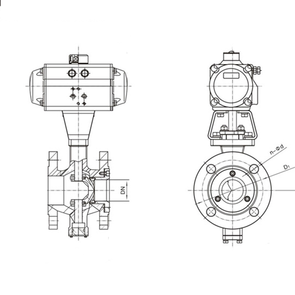 V型氣動球閥結(jié)構(gòu)原理圖